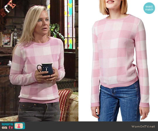 Topshop Gingham Check Sweater worn by Sharon Newman (Sharon Case) on The Young and the Restless