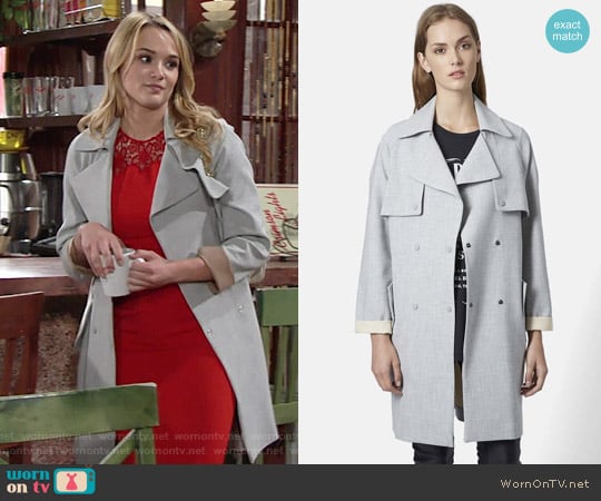 Topshop Double Breasted Trench Coat worn by Summer Newman (Hunter King) on The Young and the Restless