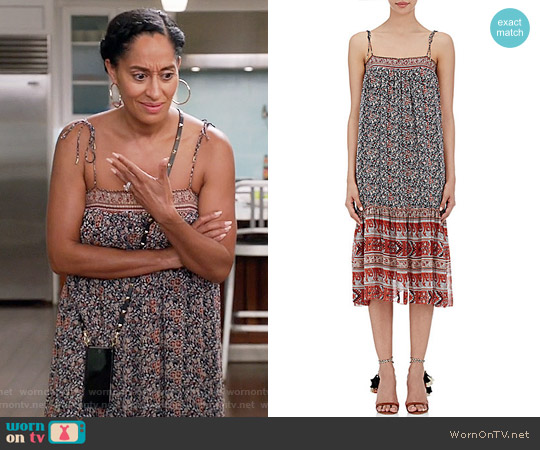 Ulla Johnson Imane Midi Dress worn by Rainbow Johnson (Tracee Ellis Ross) on Black-ish