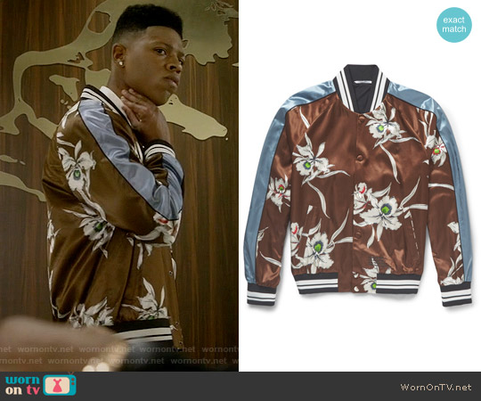 Valentino Printed Satin Bomber Jacket worn by Hakeem Lyon (Bryshere Y. Gray) on Empire