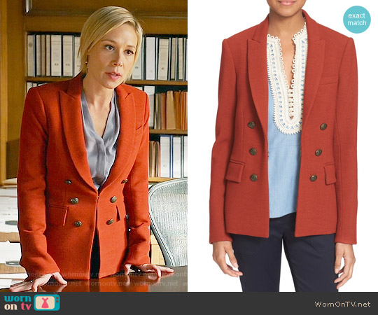 Veronica Beard Peninsula Faux Double Breasted Blazer in Brick worn by Bonnie Winterbottom (Liza Weil) on How to Get Away with Murder