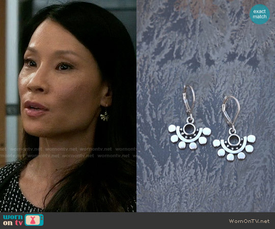 SashaBellJewelry Sunflower Slice Dangles worn by Joan Watson (Lucy Liu) on Elementary