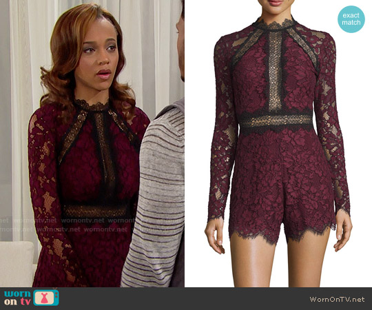 Alexis Eva Romper worn by Nicole Avant (Reign Edwards) on The Bold and the Beautiful