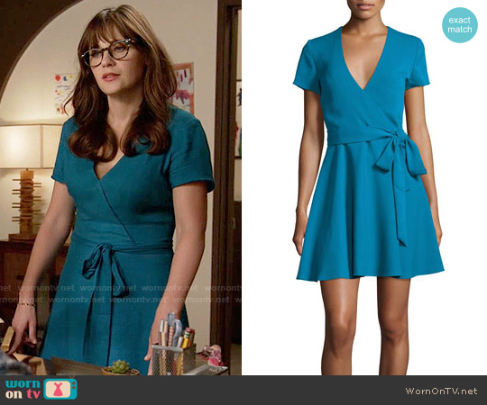 Alice + Olivia Adrianna Dress in Turquoise worn by Jessica Day (Zooey Deschanel) on New Girl