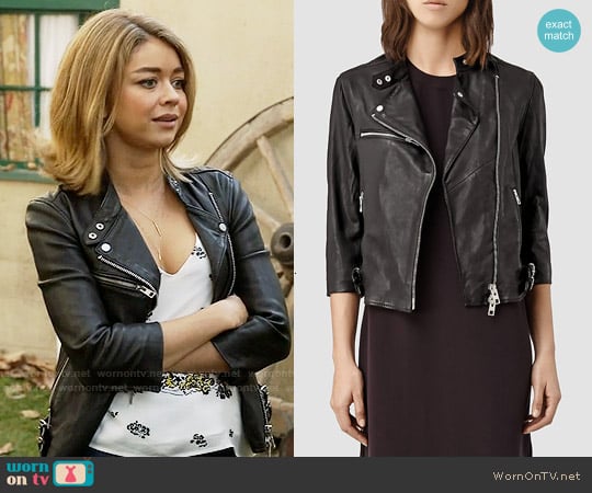All Saints Turne Leather Biker Jacket worn by Haley Dunphy (Sarah Hyland) on Modern Family