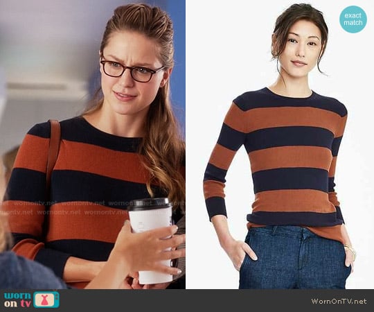 Banana Republic Rugby Stripe Sweater worn by Kara Danvers (Melissa Benoist) on Supergirl