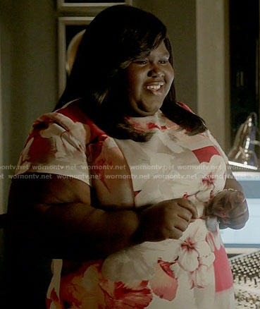 Becky’s red and white floral dress on Empire