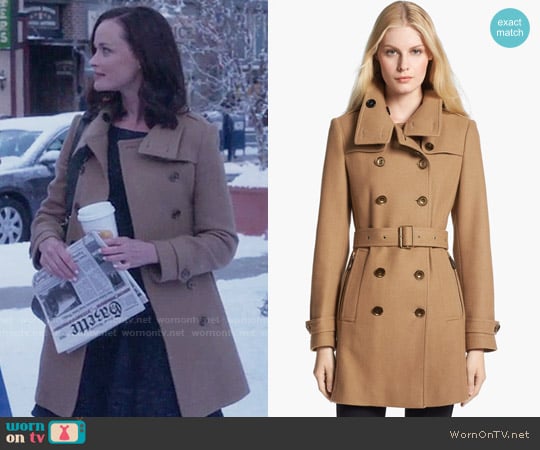 Burberry Brit Daylesmoore Wool Blend Trench Coat worn by Rory Gilmore (Alexis Bledel) on Gilmore Girls