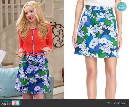 Carven Floral Print A-Line Skirt worn by Liv Rooney (Dove Cameron) on Liv and Maddie
