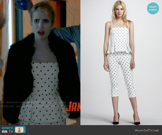 Alice + Olivia Sinclair Top worn by Chanel Oberlin (Emma Roberts) on Scream Queens