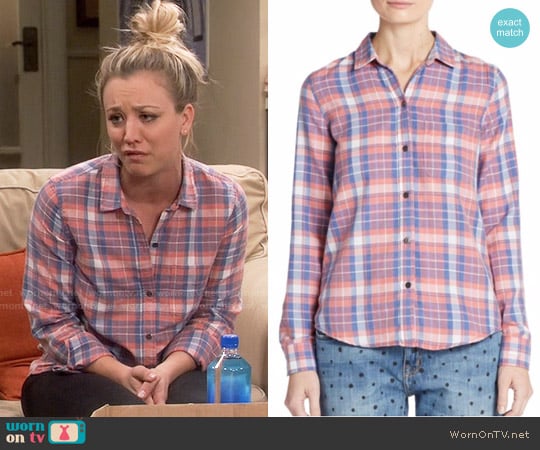 Current Elliott Plaid Button Down Shirt worn by Penny Hofstadter (Kaley Cuoco) on The Big Bang Theory