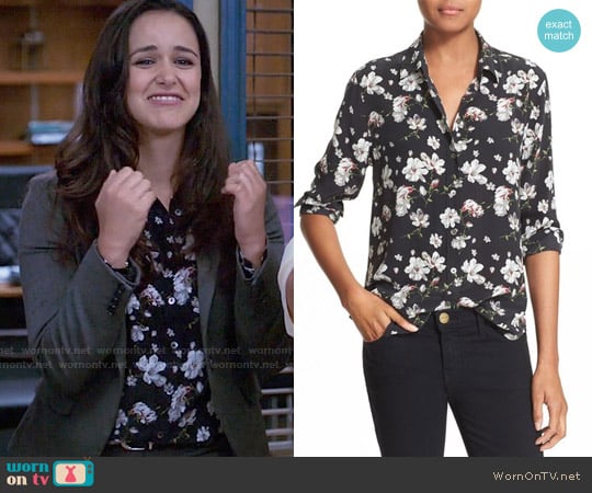 Equipment Leema Floral Print Silk Shirt worn by Amy Santiago (Melissa Fumero) on Brooklyn Nine-Nine