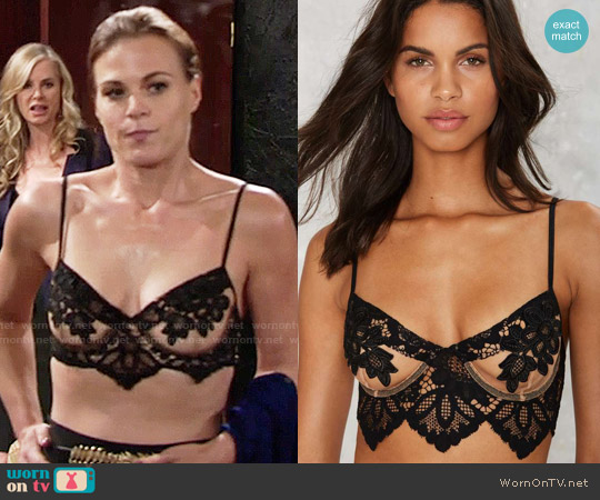 For Love & Lemons Ruby Bra in Black worn by Phyllis Newman (Gina Tognoni) on The Young and the Restless