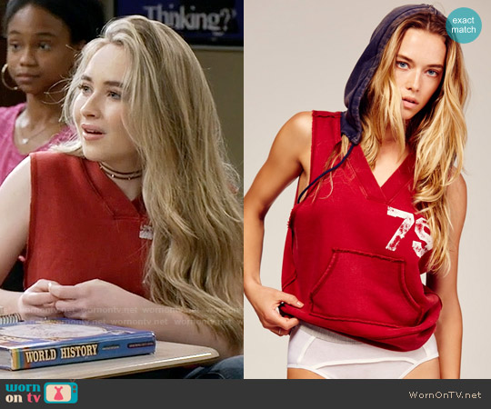 Free People Americana Muscle Hoodie worn by Maya Hart (Sabrina Carpenter) on Girl Meets World