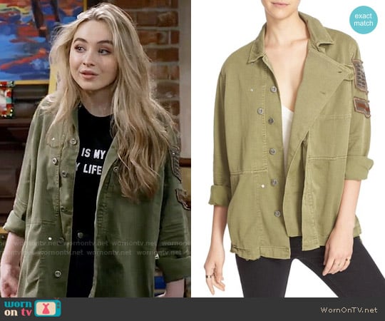 Free People Embellished Military Shirt Jacket worn by Maya Hart (Sabrina Carpenter) on Girl Meets World