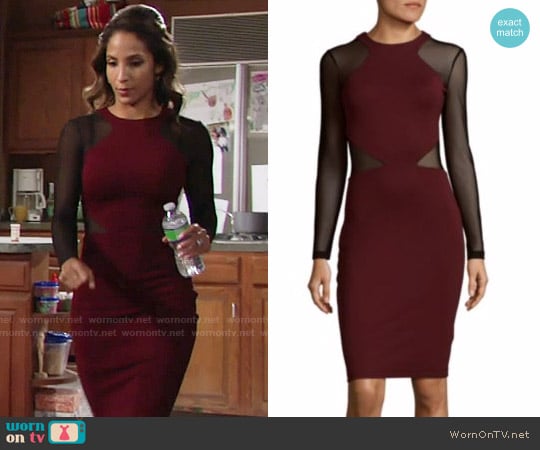 French Connection Viven Dress in Blackberry worn by Lily Winters (Christel Khalil) on The Young and the Restless