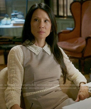 Joan’s dress with lace collar and sleeves on Elementary