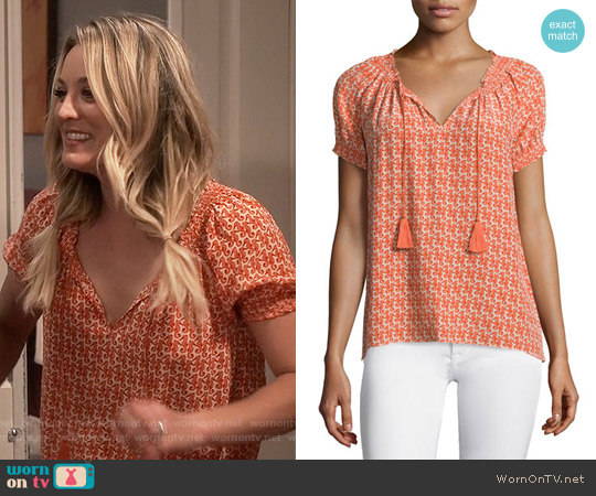 Joie Masha Seahorse Print Top worn by Penny Hofstadter (Kaley Cuoco) on The Big Bang Theory