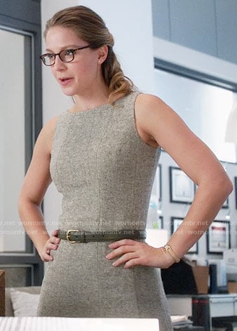 Kara’s tweed sleeveless dress on Supergirl
