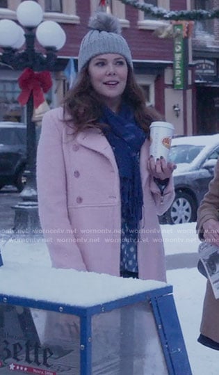 Lorelai’s pink coat on Gilmore Girls: A Year in the Life