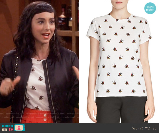 Maje Tami Printed Tee worn by Mandy Baxter (Molly Ephraim) on Last Man Standing