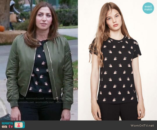 Maje Tami Tee worn by Gina Linetti (Chelsea Peretti) on Brooklyn Nine-Nine