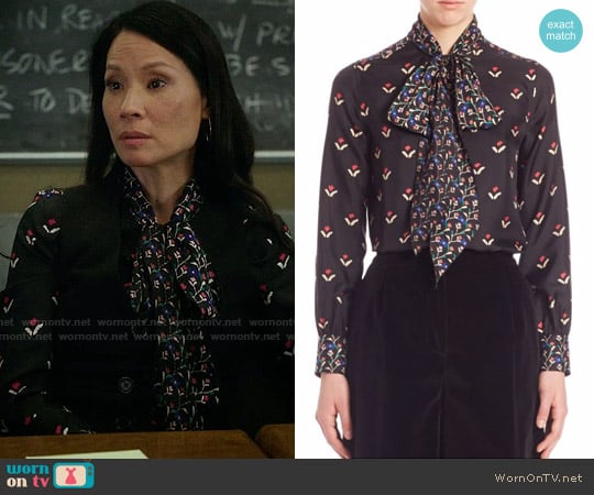 Marc Jacobs Printed Long Sleeves Top worn by Joan Watson (Lucy Liu) on Elementary