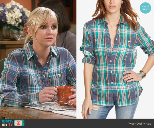 Ralph Lauren Denim & Supply Plaid Utility Shirt in Plaid worn by Christy Plunkett (Anna Faris) on Mom