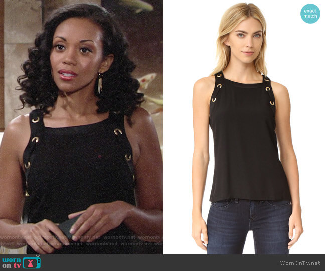 Ramy Brook Angelique Top worn by Hilary Curtis (Mishael Morgan) on The Young and the Restless