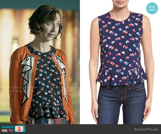 Rebecca Taylor Sakura Peplum Top worn by Carol Pilbasian (Kristen Schaal) on Last Man On Earth