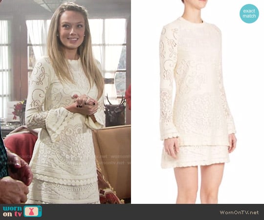 See by Chloe Layered Lace Cutout Dress worn by Abby Newman (Melissa Ordway) on The Young and the Restless