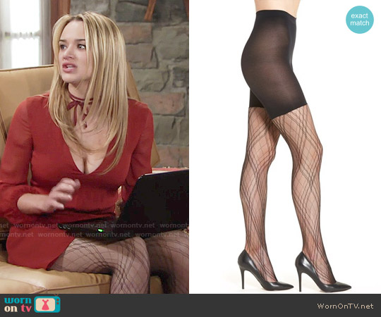 Spanx Plaid Lace Tights worn by Summer Newman (Hunter King) on The Young and the Restless