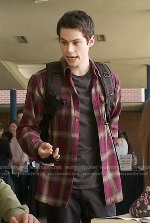 Stiles’s burgundy plaid shirt on Teen Wolf