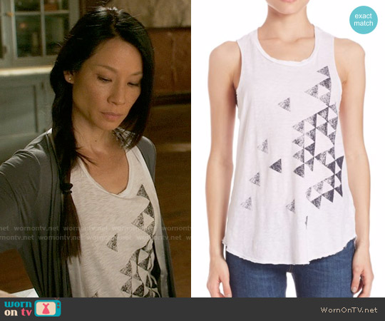 Sundry Triangles Sleeveless Tank Top worn by Joan Watson (Lucy Liu) on Elementary