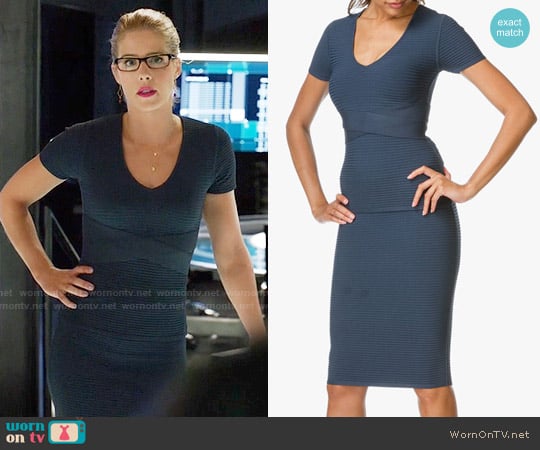 T by Alexander Wang Rib Criss Cross Top worn by Felicity Smoak (Emily Bett Rickards) on Arrow