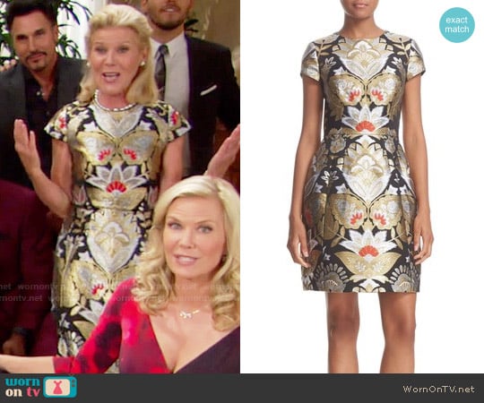 Ted Baker Imoen Opulent Orient Jacquard Fit & Flare Dress worn by Pamela Douglas (Alley Mills) on The Bold and the Beautiful