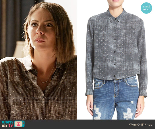 The Kooples Fuzzy Star Print Silk Shirt worn by Thea Queen (Willa Holland) on Arrow