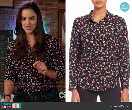 The Kooples Flower Print Silk Shirt worn by Amy Santiago (Melissa Fumero) on Brooklyn Nine-Nine