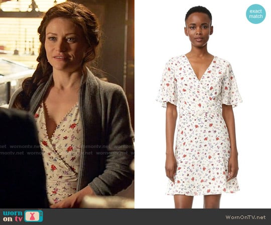 The Kooples Mixed Print Silk Dress in Ecru worn by Belle (Emilie de Ravin) on Once Upon A Time