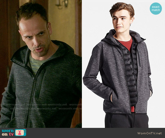 Uniqlo Dry Stretch Zip Up Hoodie in Dark Grey worn by Sherlock Holmes (Jonny Lee Miller) on Elementary