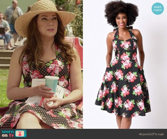 Unique  Vintage Annabella Halter Swing Dress worn by Lorelai Gilmore (Lauren Graham) on Gilmore Girls