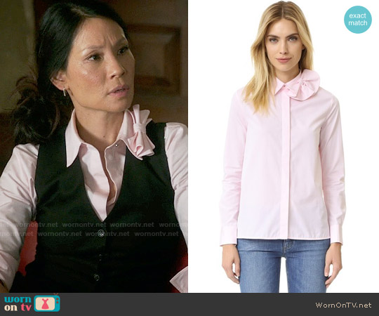 Victoria Beckham Single Bow Shirt worn by Joan Watson (Lucy Liu) on Elementary