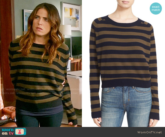Vince Regiment Stripe Cashmere Sweater worn by Laurel Castillo (Karla Souza) on How to Get Away with Murder