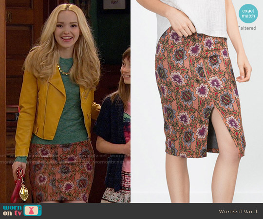 Zara Floral Pencil Skirt worn by Liv Rooney (Dove Cameron) on Liv and Maddie