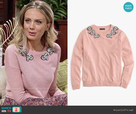 J.Crew Opal-embellished Sweater worn by Abby Newman (Melissa Ordway) on The Young and the Restless