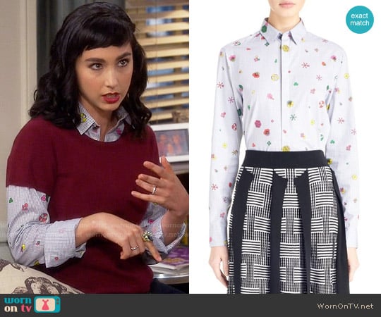 Kenzo Tanami Flower Shirt worn by Mandy Baxter (Molly Ephraim) on Last Man Standing