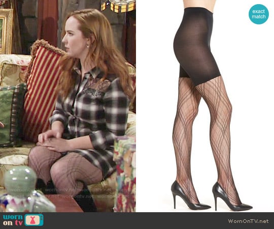 Spanx Plaid Lace Tights worn by Mariah Copeland (Camryn Grimes) on The Young and the Restless