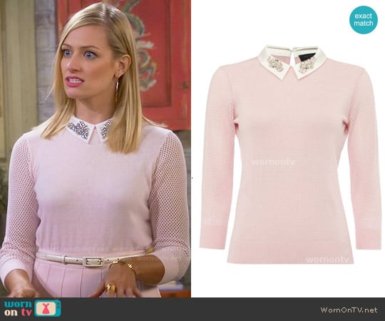 Ted Baker Helane Sweater worn by Caroline Channing (Beth Behrs) on 2 Broke Girls