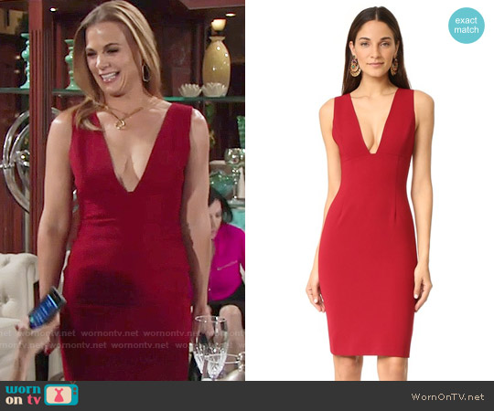 Alice + Olivia Esmira Dress in Bordeaux worn by Phyllis Newman (Gina Tognoni) on The Young and the Restless