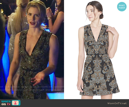 Alice + Olivia Pamela Dress worn by Felicity Smoak (Emily Bett Rickards) on Arrow